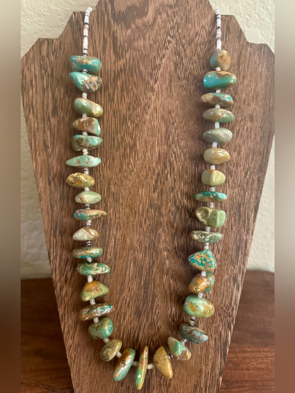 Chunky Green Royston Turquoise Nugget Necklace